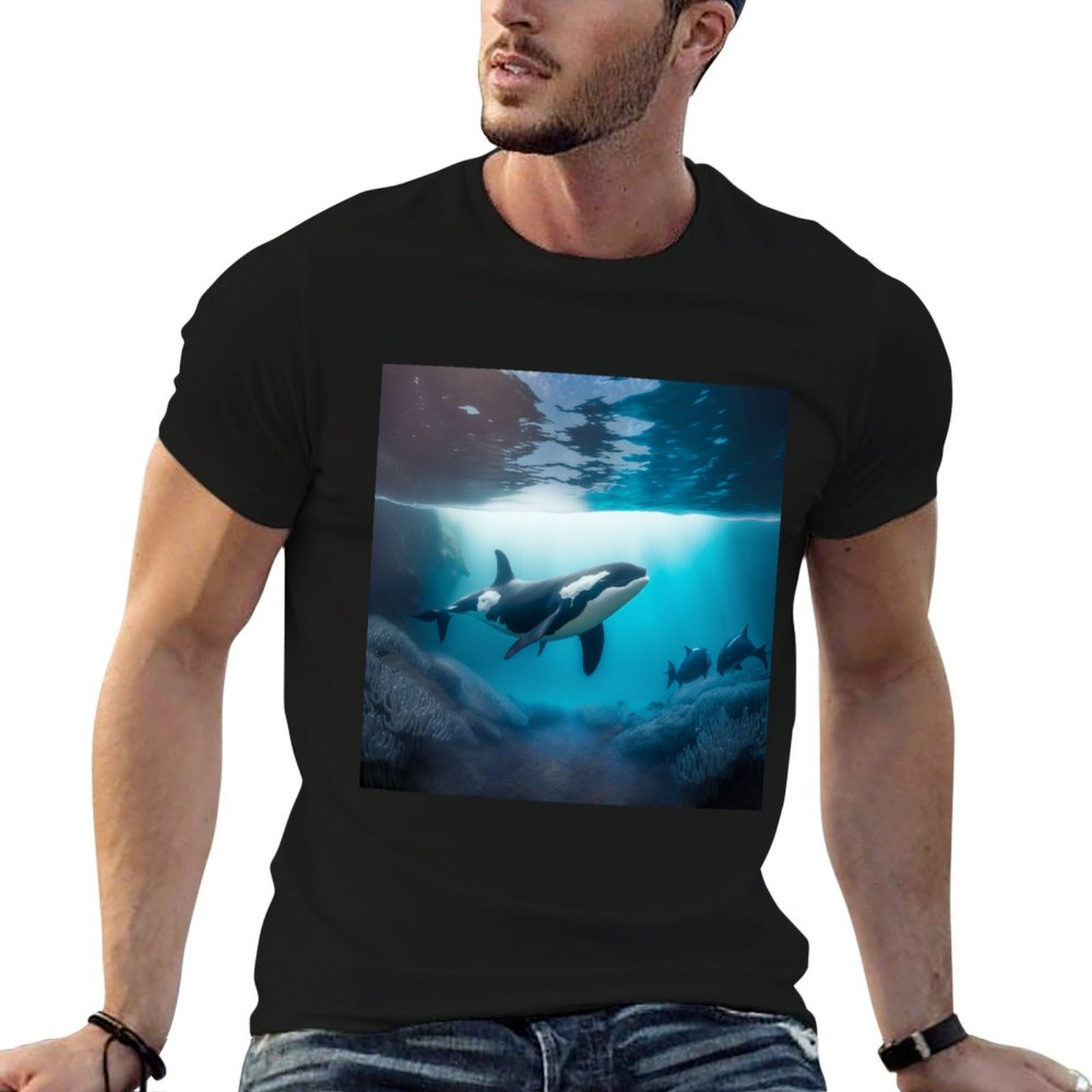 Under Sea Orca T-Shirt Minimal - Undershirt Crew Neck 评论和价格