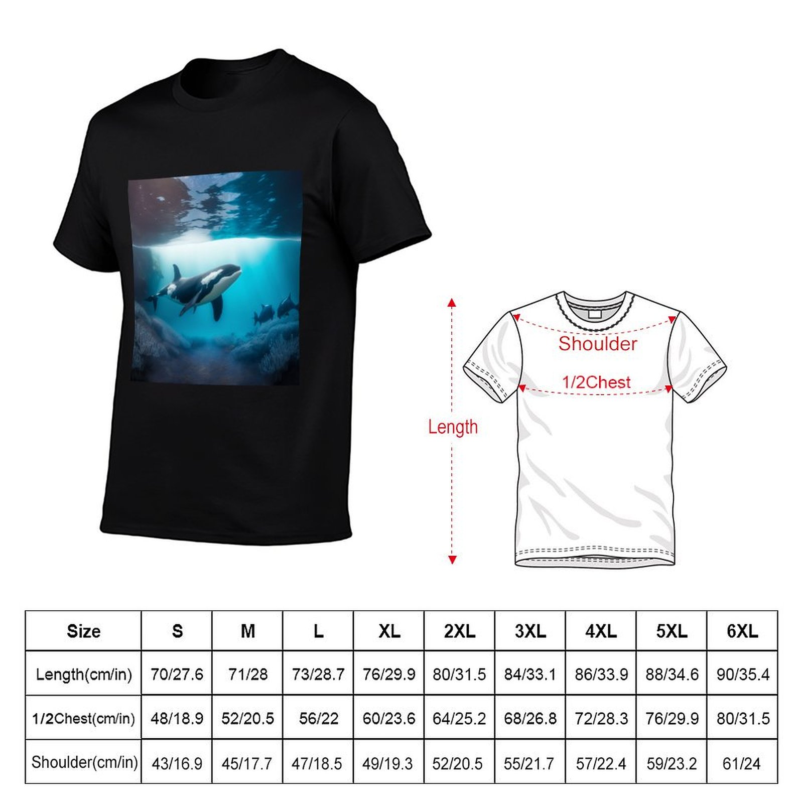 Under Sea Orca T-Shirt Minimal - Undershirt Crew Neck 评论和价格