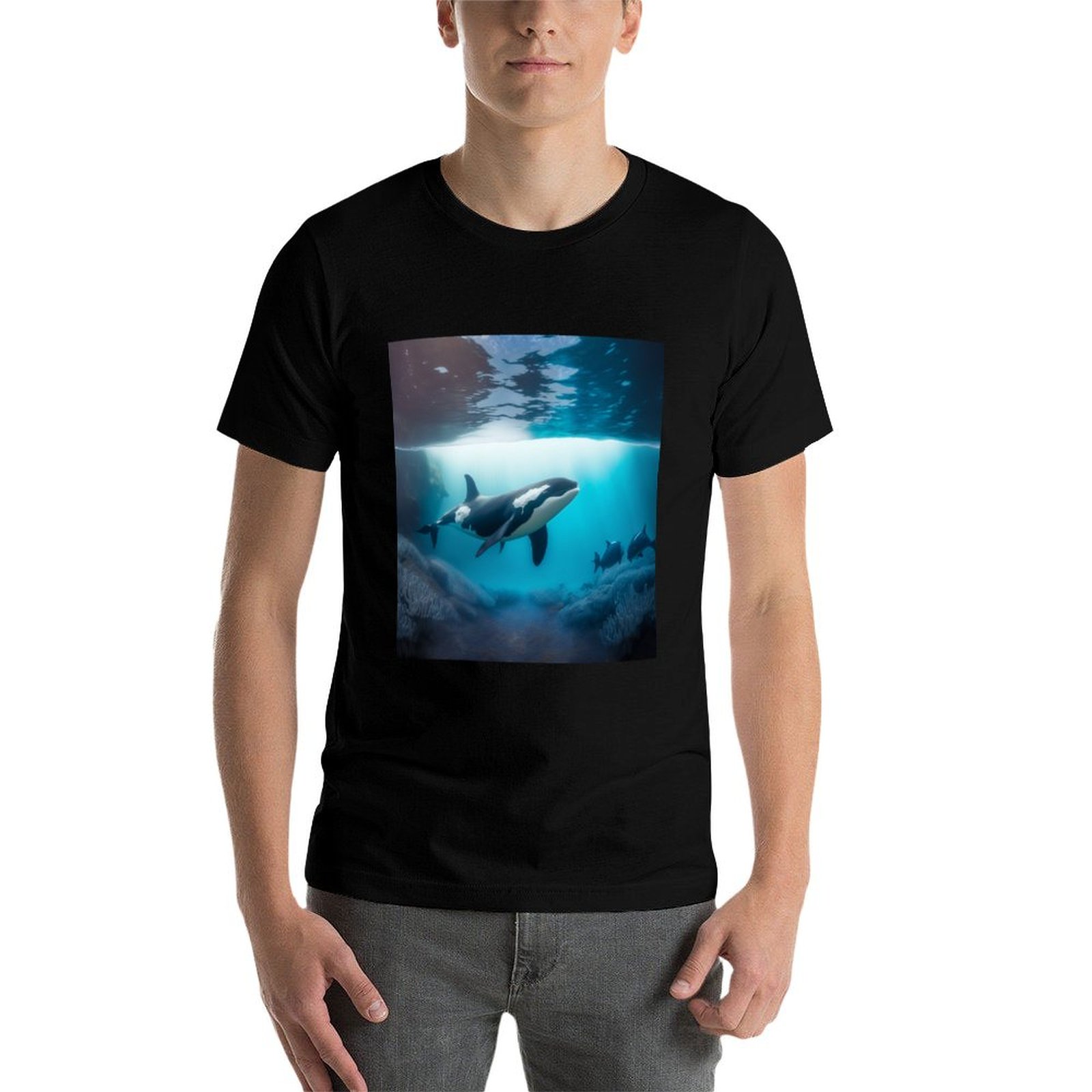 Under Sea Orca T-Shirt Minimal - Undershirt Crew Neck 评论和价格