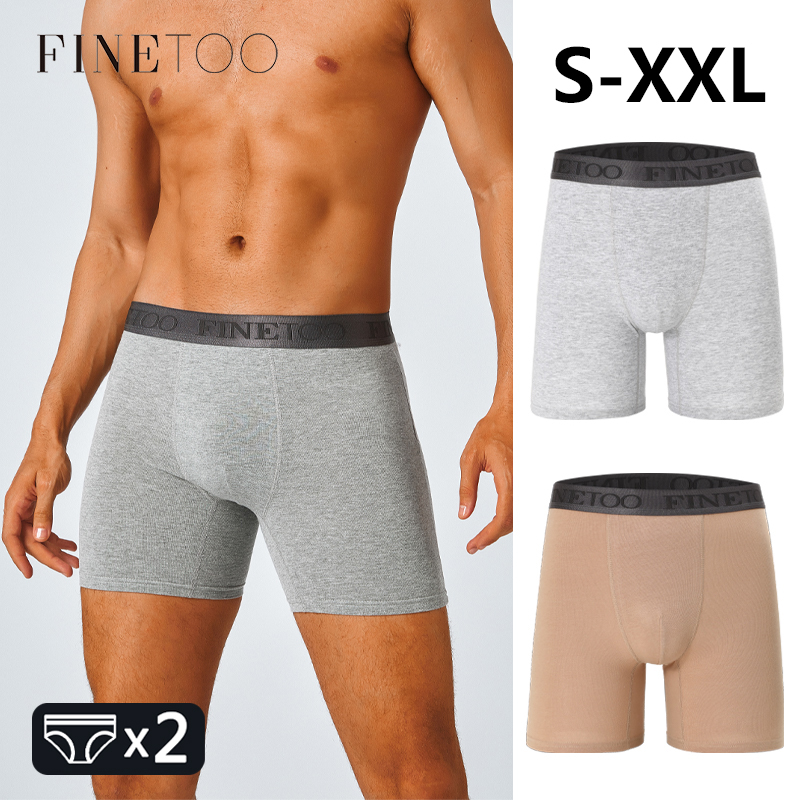 2pcs Cotton Long Boxers For Me - Boxer Brief Pack Cotton 评论和价格