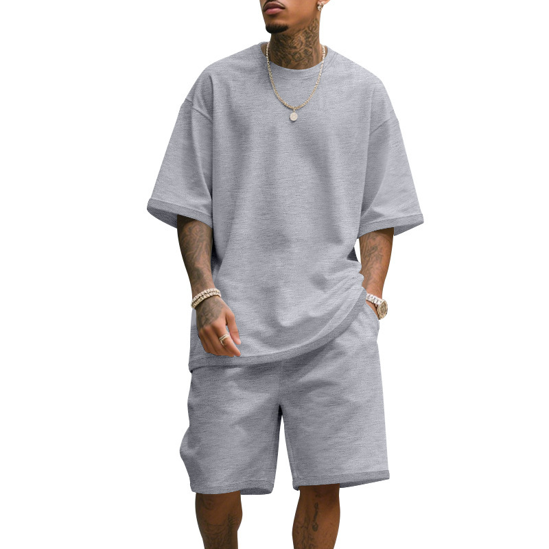Men's Casual Two Piece Set Sum - T Shirt Tight Fit 评论和价格