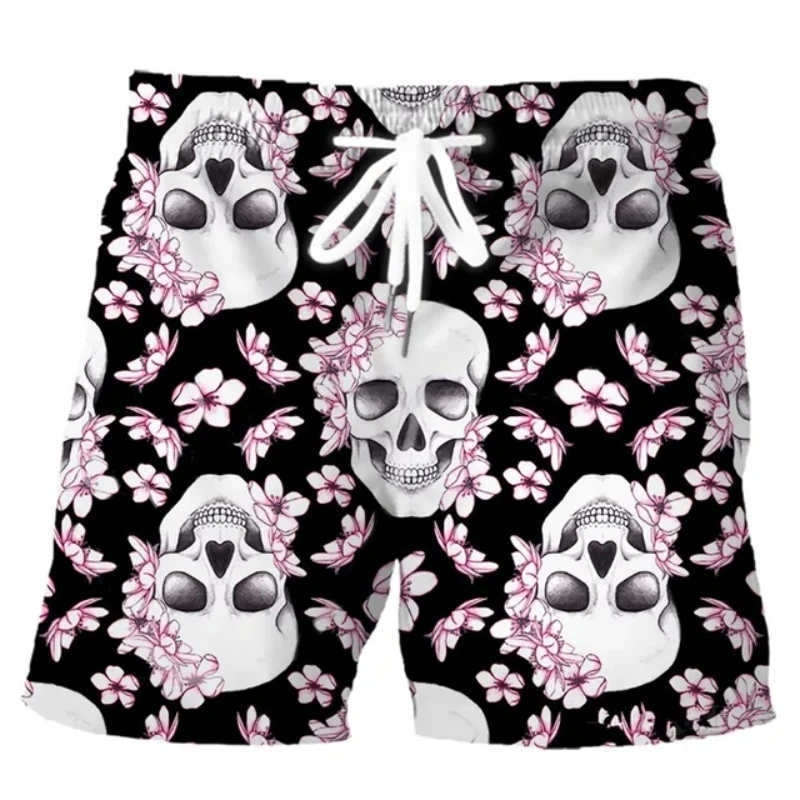 Hawaiian Men Swim Trunks Skull - Trunk Breathable Men 评论和价格