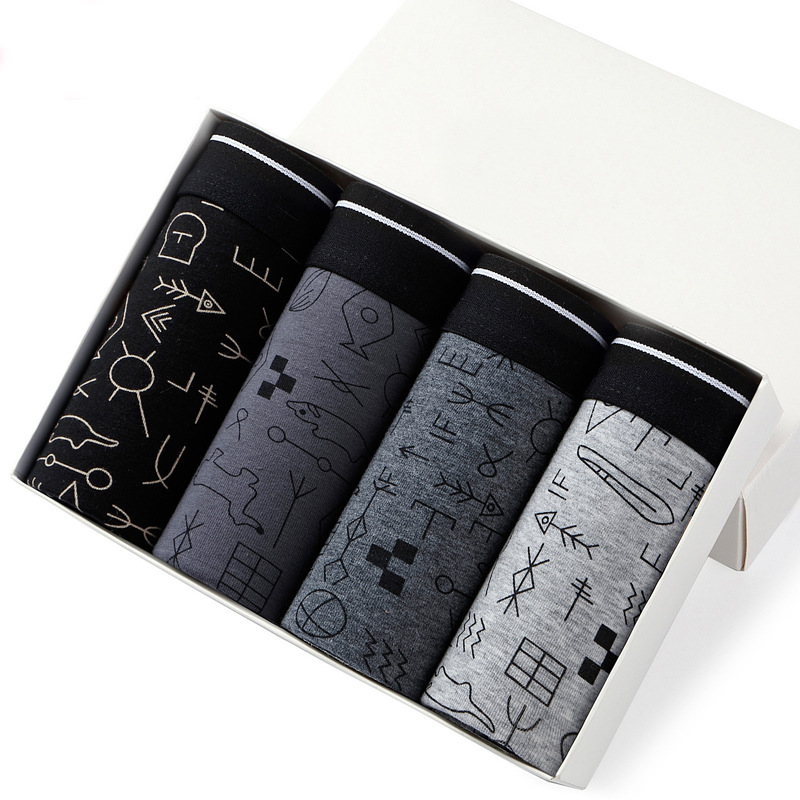 4pcs Men's Panties Sexy Shorts - Boxer Brief Pack Cotton 评论和价格