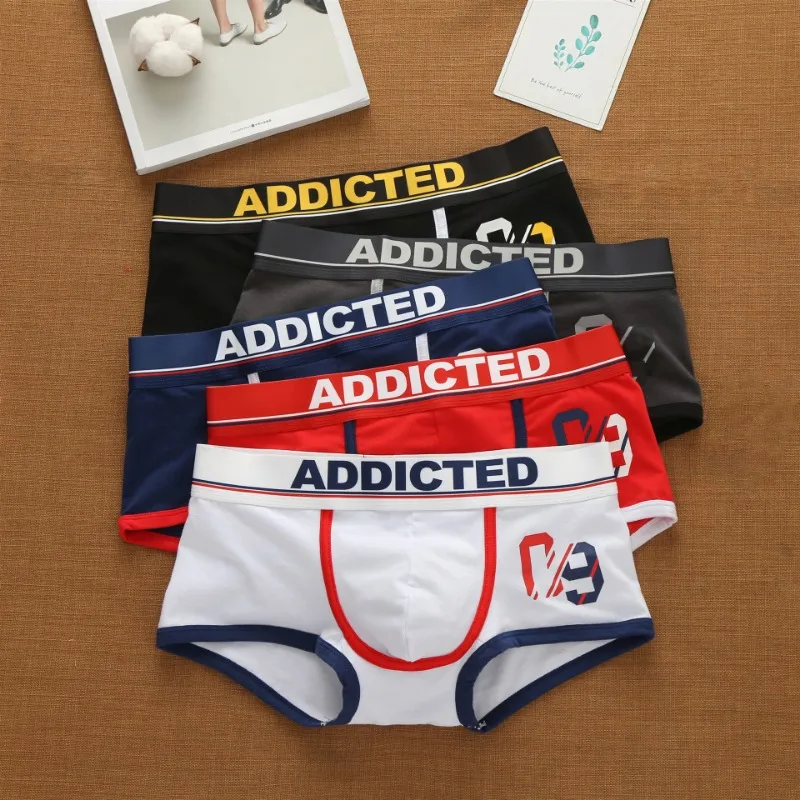 Addicted men's Korean alphabet - Boxer Brief Pack Cotton 评论和价格