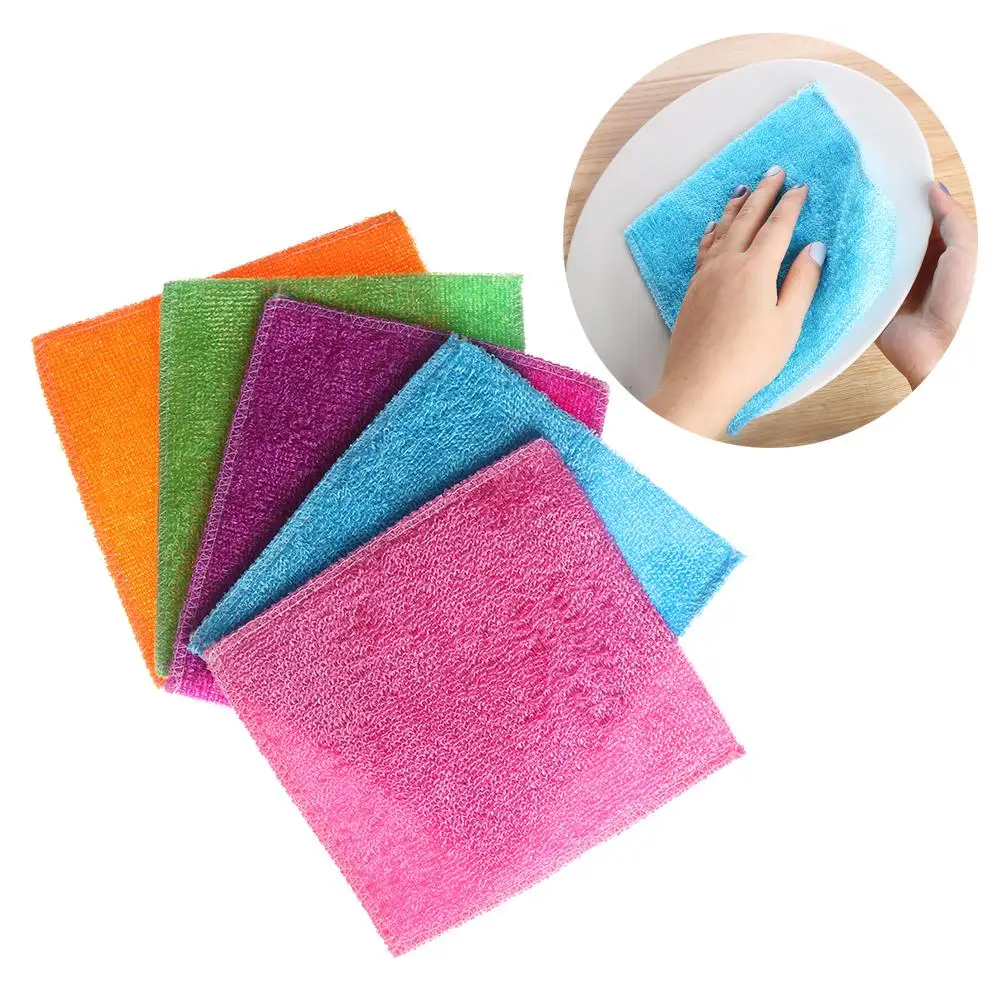 1/5PCS Cleaning Rags Anti-grea - Bamboo Fiber Trunk 评论和价格
